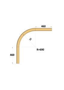 Íves sín 90°, r=690 mm