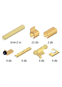 Kétszárnyú ipari tolóajtó vasalat szett, 2*350 cm-es ajtólapszélességig