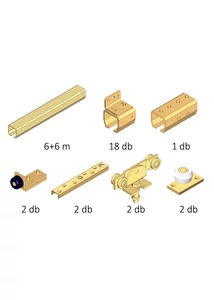 Ipari tolóajtó vasalat szett, 600 cm-es ajtólapszélességig