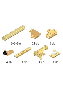 Kétszárnyú ipari tolóajtó vasalat szett, 2*450 cm-es ajtólapszélességig