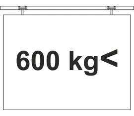 Teherbírás: 600 kg felett Teherbírás: 600 kg felett