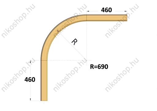 Íves sín 90°, r=690 mm