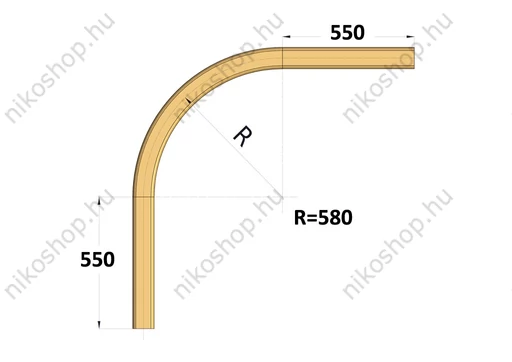 Íves sín 90°, r=580 mm