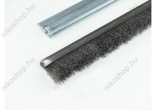 "h" galvanizált acél profilos kefetömítés 40 mm-es acél sörtével