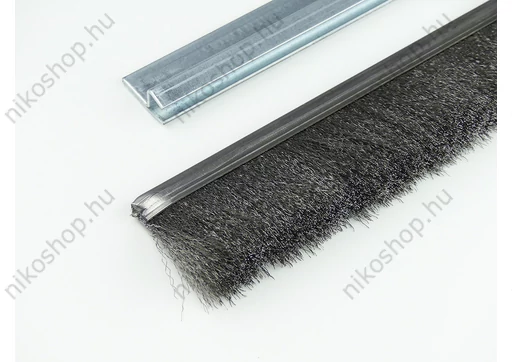 "h" galvanizált acél profilos kefetömítés 60 mm-es acél sörtével