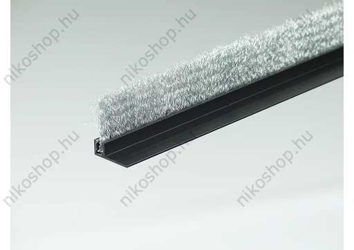 "F" fekete eloxált alu profilos kefetömítés 23 mm-es hullámos acél sörtével